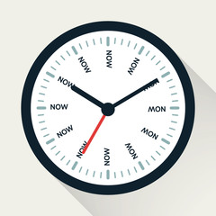 Time is now concept. Watch symbol illustration on white background. Time management