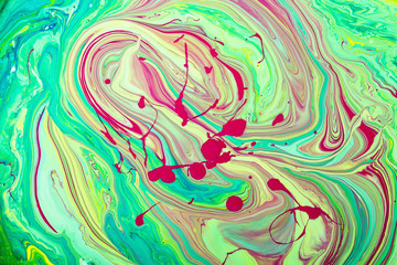 Mixture of acrylic paints Abstract liquid marble texture Fluid art. Deep colour background