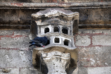 Bird houses in ottoman architecture. Photographs of Eyup Mosque. Birdhouses added to buildings to...