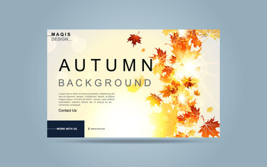 Landing Page, Website, Abstract Background Autumn Landscape template for website. Modern Minimal Eps 10