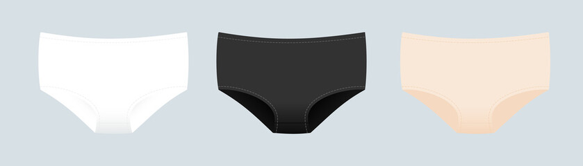 Panties symbol. Woman underwear type: boy shorts. Vector illustration, flat design