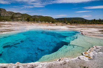 Sapphire Pool in Biscuit Basin, Yellowstone National Park, Wyoming