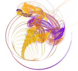 An abstract computer generated modern fractal design. Abstract fractal color texture. Digital art. Abstract Form & Colors.