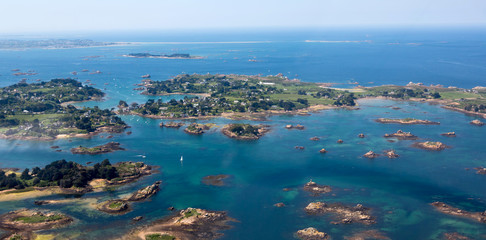 Aerial view of Ile de Bréhat in Brittany, France