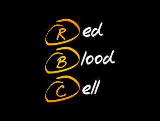RBC - Red Blood Cell acronym, medical concept background