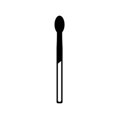 Half burnt safety match icon. Black outline. Isolated web design element.