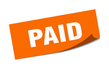 paid sticker. paid square isolated sign. paid
