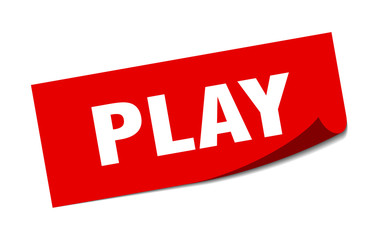 play sticker. play square isolated sign. play