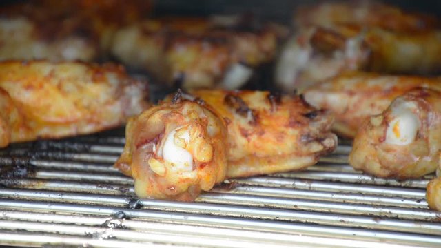 Barbecue Chicken Cooking On Grill