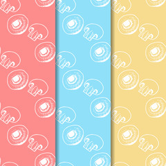 seamless pattern with vegetables mushrooms