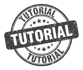 tutorial stamp. tutorial round grunge sign. tutorial