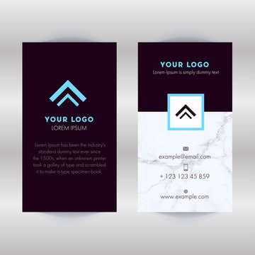 Marble Blue Vertical Business Card