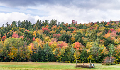 Obraz premium Landscape of New England in Foliage Season, October in USA