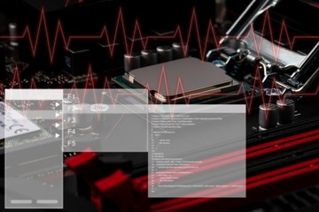 Mainboard with icons about medical..