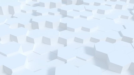 Fototapeta na wymiar Beautiful White Hexagons. Computer Generated Abstract Design Background. 4k UHD 3840x2160 