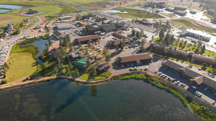 Bryce Canyon City aerial view, Utah. Entry point for national park