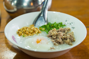 Healthy breakfast of oatmeal porridge.