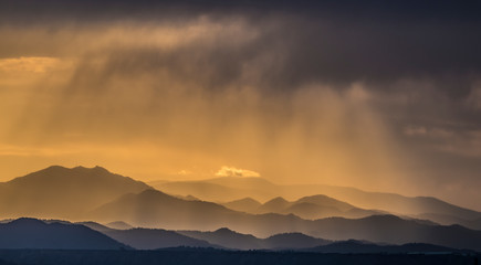 Rain curtains in Nicosia, Cyprus