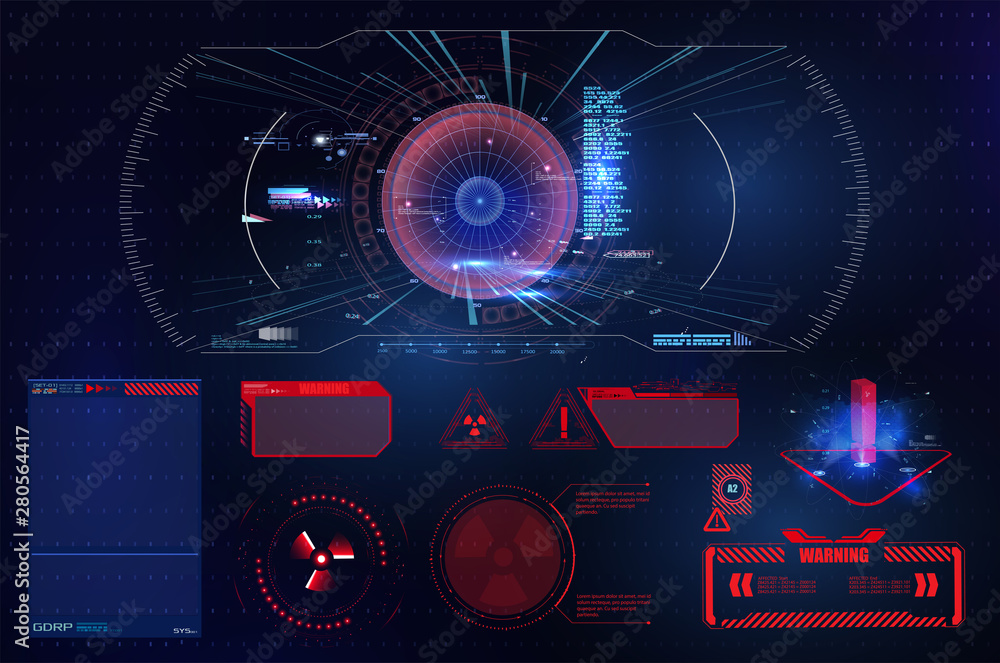 Poster sci fi hud modern futuristic user interface square frames blocks set. technology background with hud