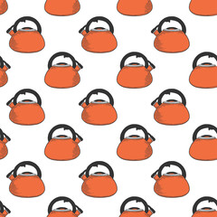 Teapot. Vector concept in doodle and sketch style. Hand drawn illustration for printing on T-shirts, postcards.