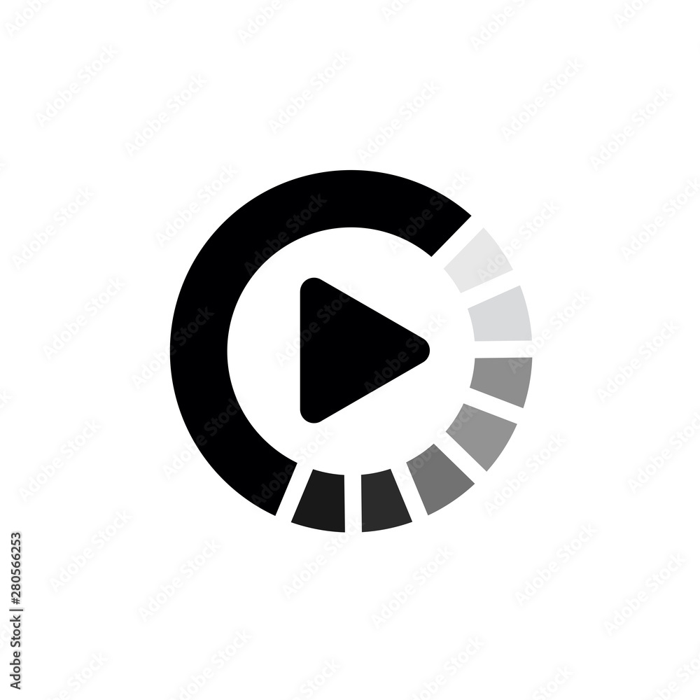Aufkleber Load icon template color editable. Loading symbol vector sign isolated on white background illustration for graphic and web design.