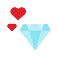 Diamond vector, wedding related flat style icon