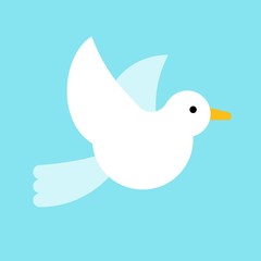 Dove vector, wedding related flat style icon