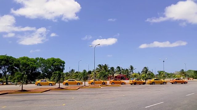 Exterior view of Varadero Airport looking from the platform toward the parking lot , Varadero, Cuba