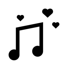 Music note vector, wedding related solid style icon