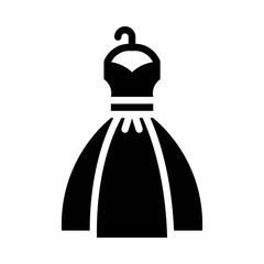 Wedding dress vector, wedding related solid style icon