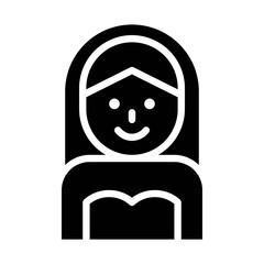 Bride vector, wedding related solid style icon