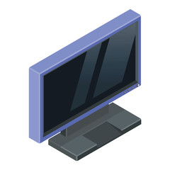 Light blue modern gaming monitor, isometric vector