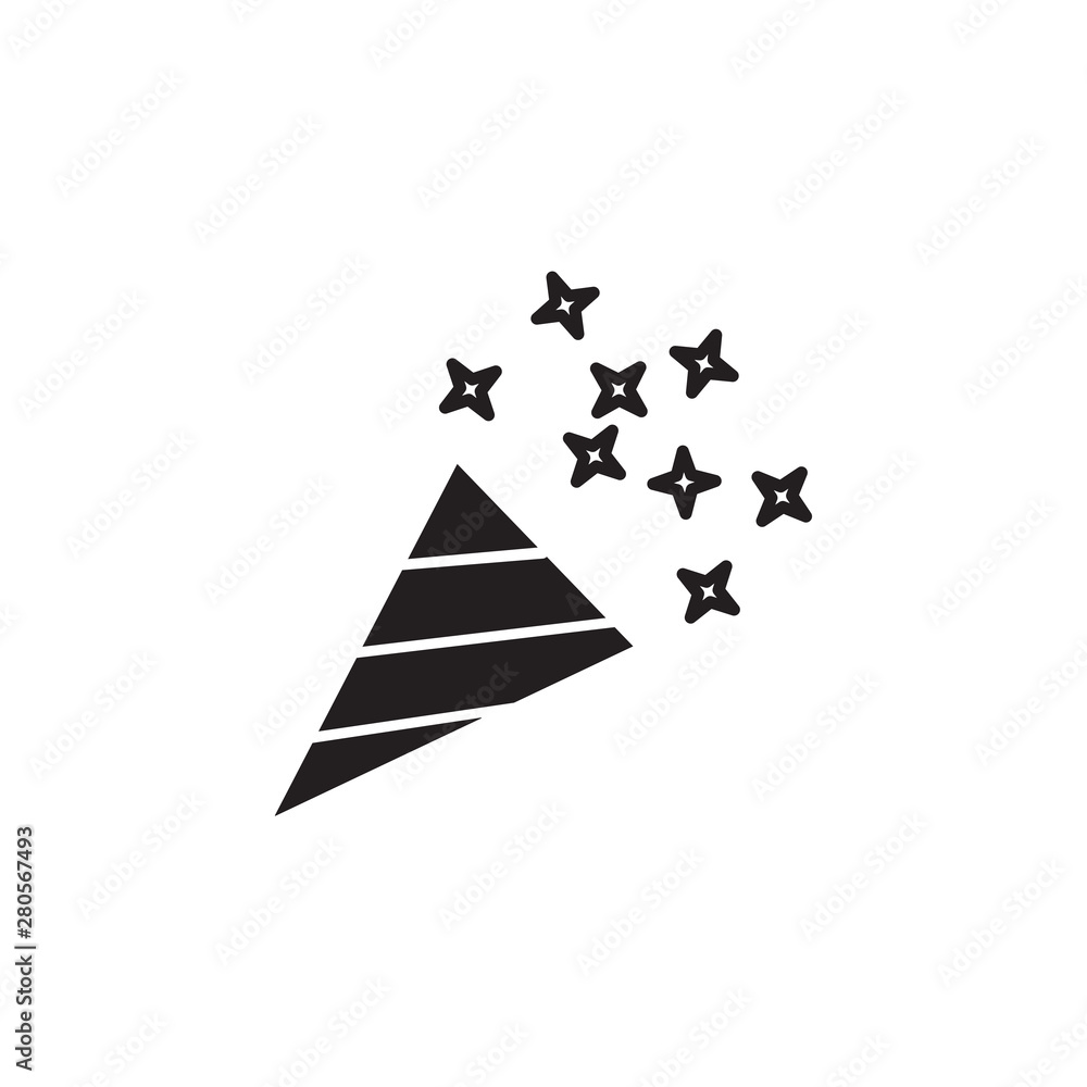 Aufkleber confetti popper icon template color editable. celebration party symbol vector sign isolated on white