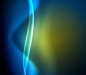 Shiny color bright neon abstract wave template. Abstract bright light. Neon light glowing effect. Space background. Abstract shape