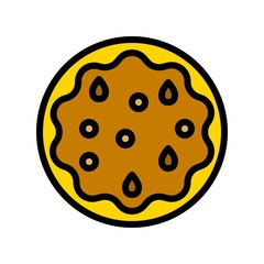 thanksgiving icon set, healthy snack filled icon editable outline.