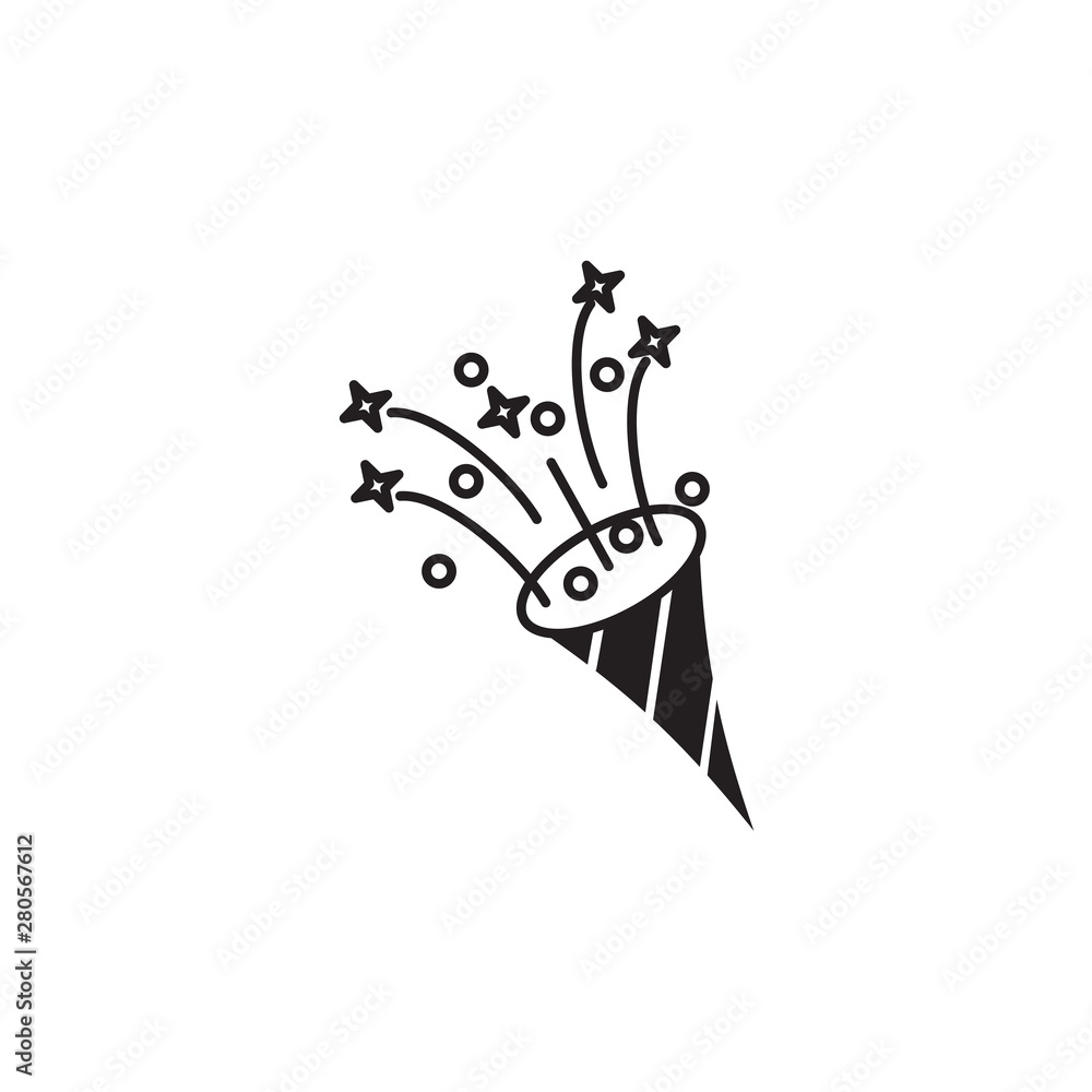 Aufkleber confetti popper icon template color editable. celebration party symbol vector sign isolated on white