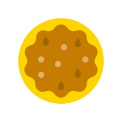 thanksgiving icon related set pie in flat design.