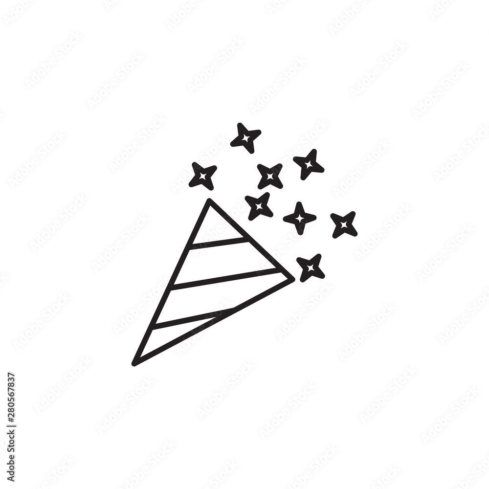 Aufkleber confetti popper icon template color editable. celebration party symbol vector sign isolated on white