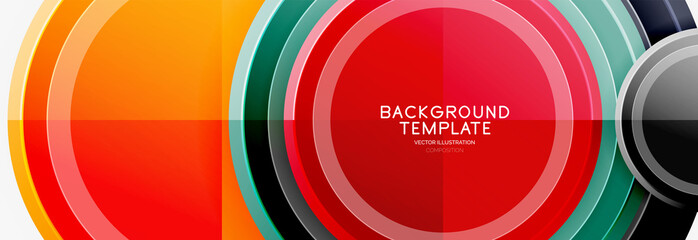 Circle geometric abstract background template for web banner, business presentation, branding, wallpaper