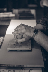 tampon encreur noir et blanc