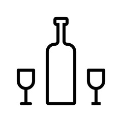 thanksgiving icon set  wine and glasses editable line design. isolated on white background