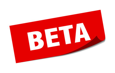 beta sticker. beta square isolated sign. beta