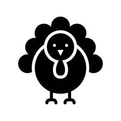 thanksgiving related  turkey in solid or glyph icon design.
