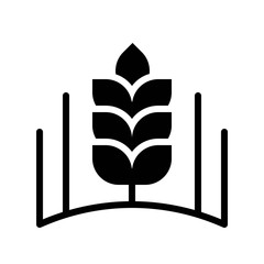 thanksgiving related set wheat branch in solid or glyph icon design.