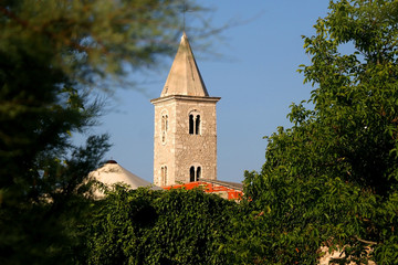 Fototapeta na wymiar Historic Church of St Anselm in central Nin, Croatia.