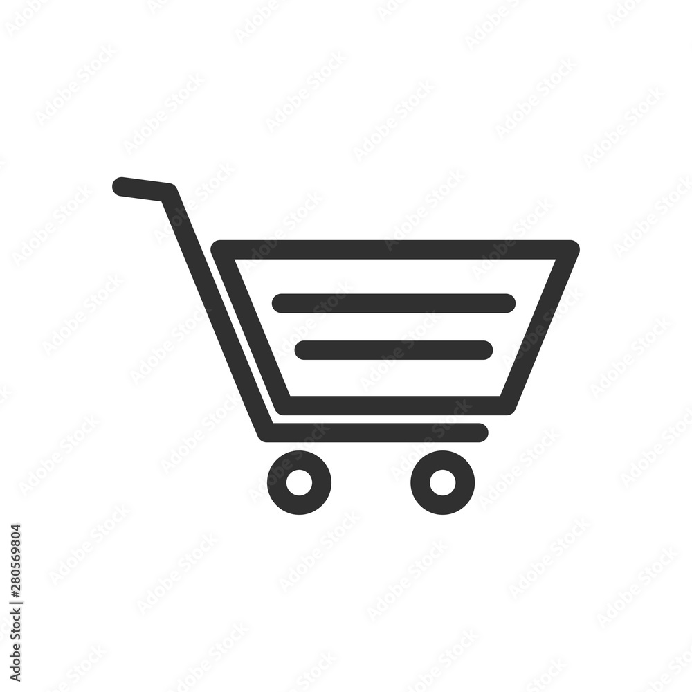 Poster shopping cart icon template color editable. shopping cart symbol vector sign isolated on white backg