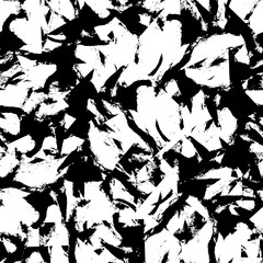 Vector black and white seamless grunge background.