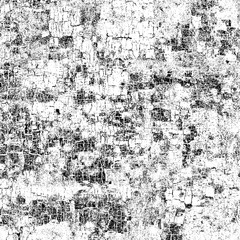 Grim grunge background black and white. Vector texture of cracks. Monochrome dirty surface. Vintage old pattern chipping.