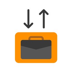 Checkin Checkout vector illustration, Baggage flat style icon