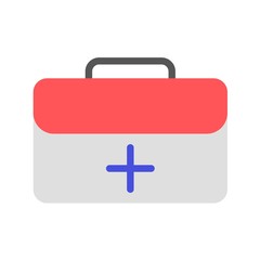 Obraz premium Medical box vector illustration, Baggage flat style icon